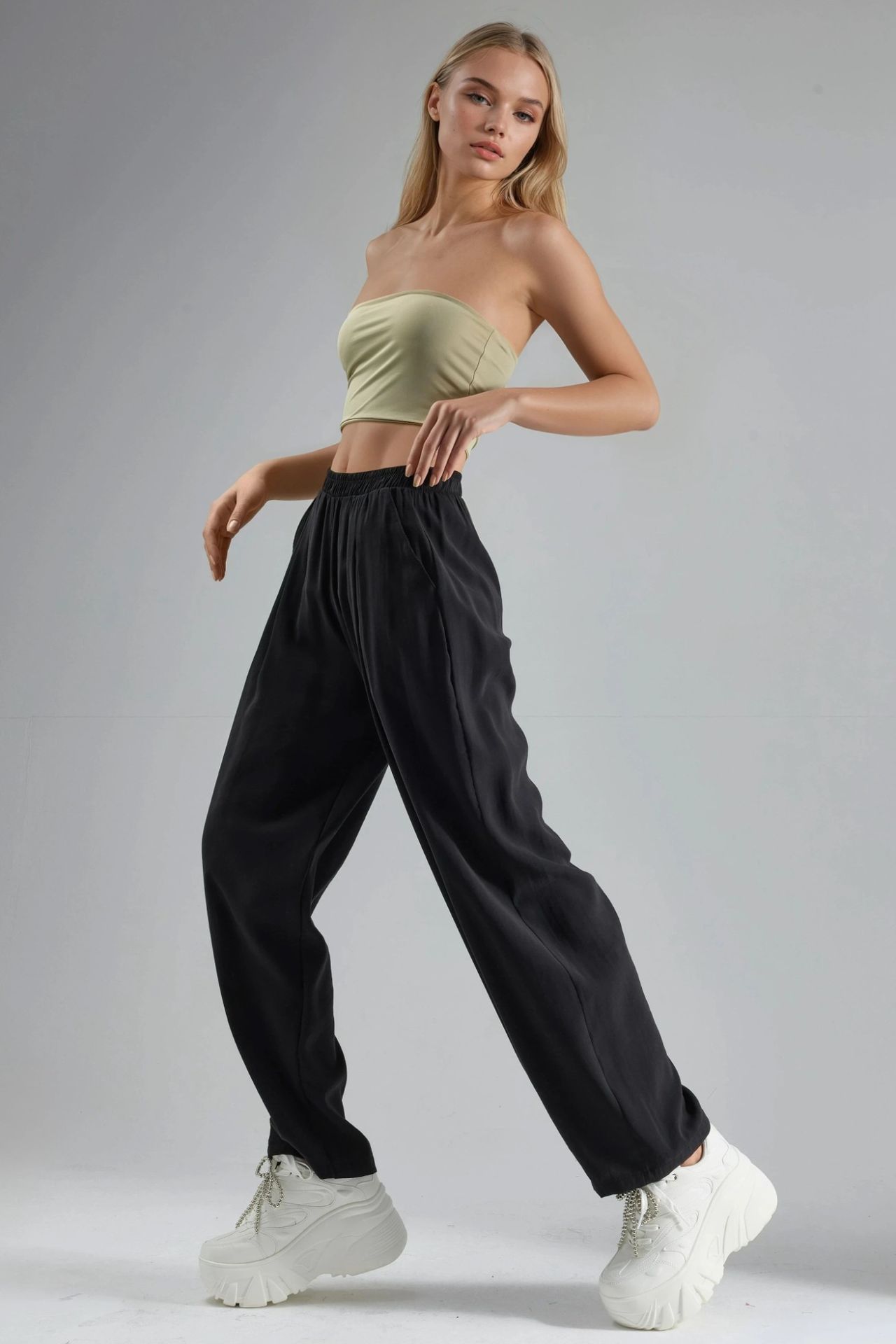 BUSEM Wide Leg Pleated Pants 5