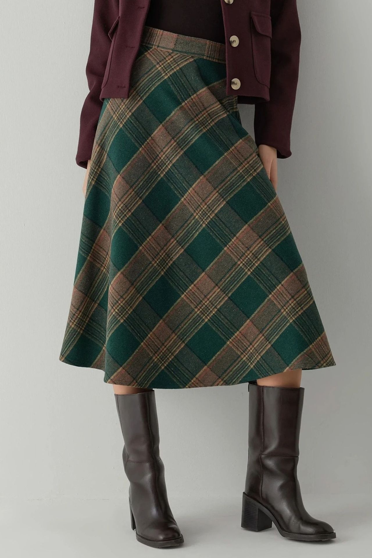 Maxi A-Line Skirt with Zipper Closure 1