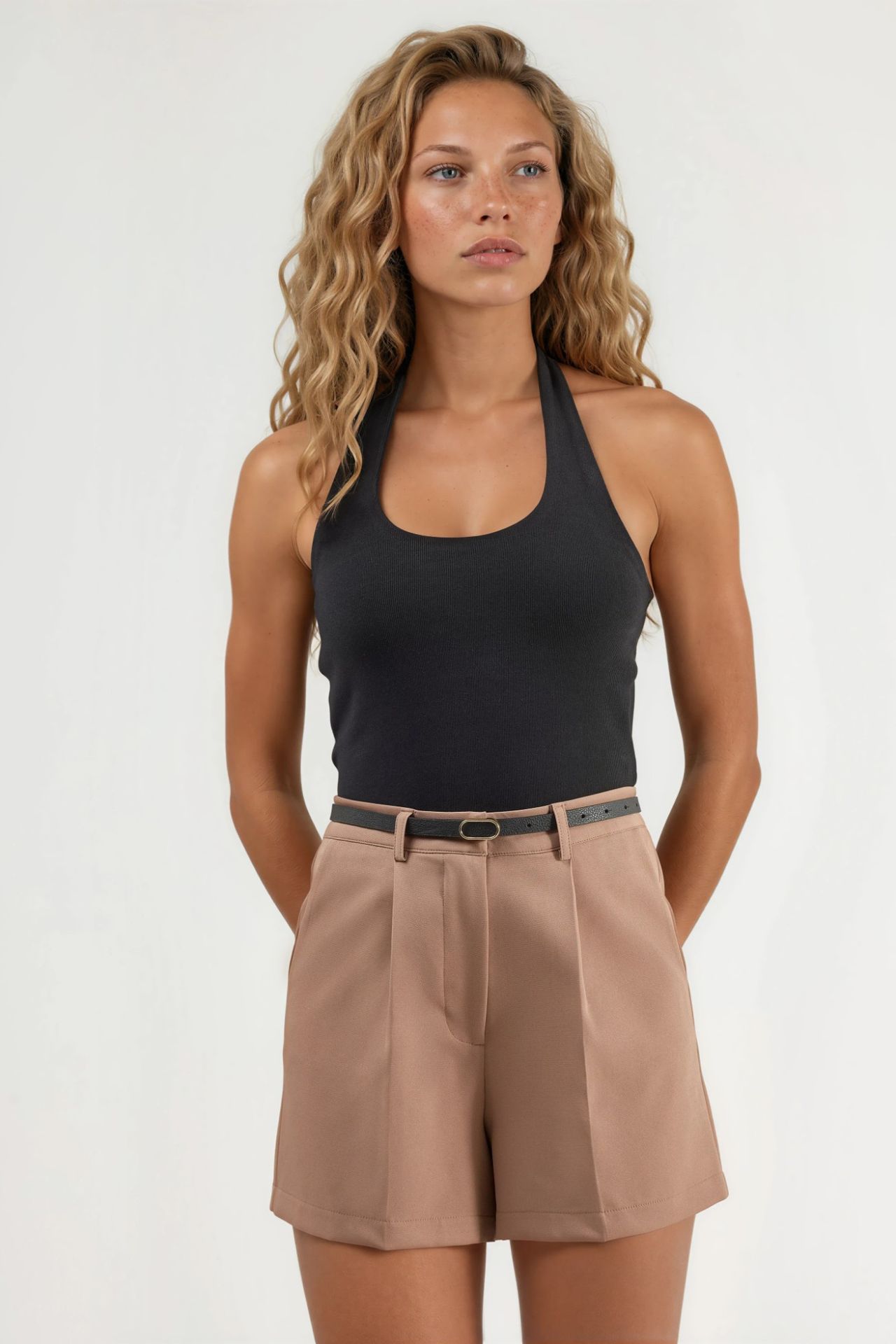 High Waist Wide Leg Mini Shorts 7