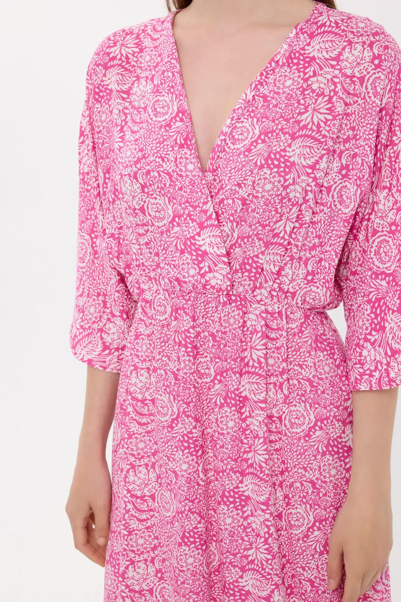 Floral Surplice Neck Maxi Dress