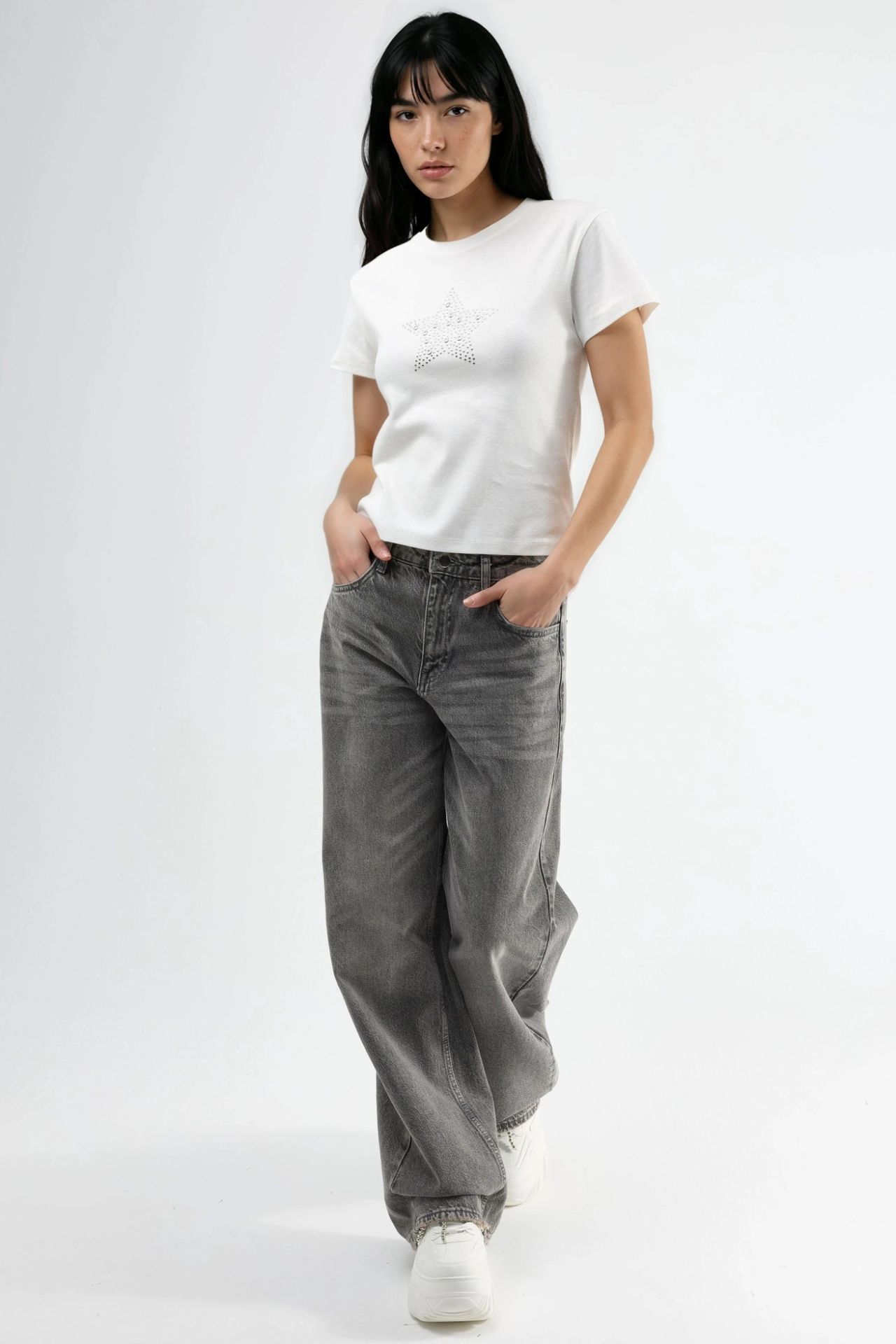 BUSEM Stone Detailed Crew Neck T-Shirt 2