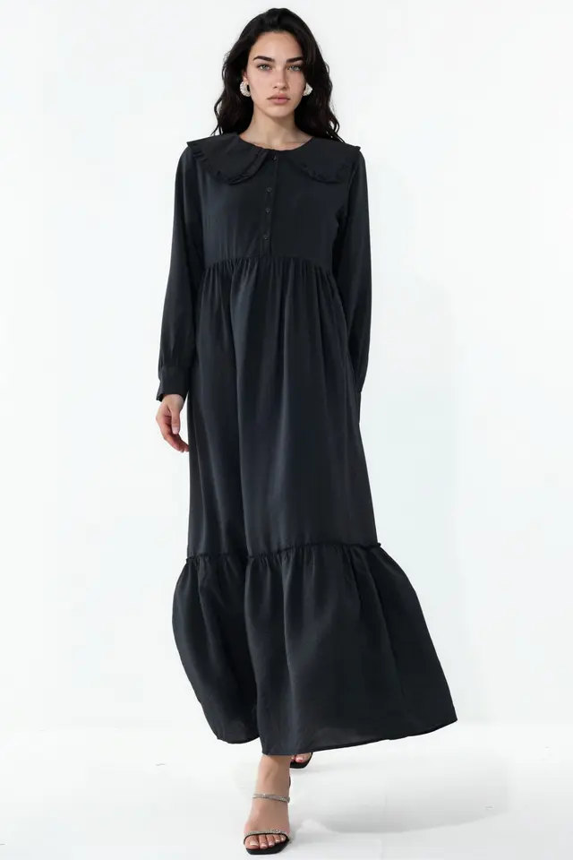 BDART Maxi Dress with Baby Collar and Button Closure