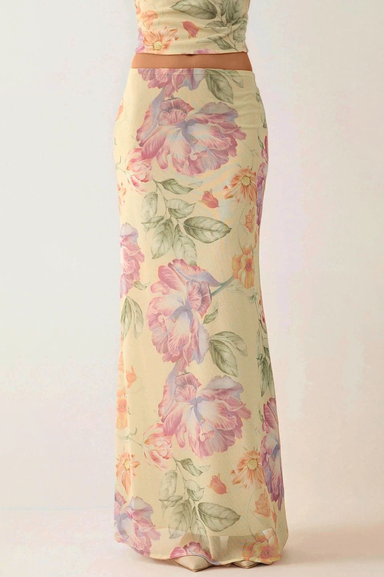 Low Rise Floral Maxi Skirt 7