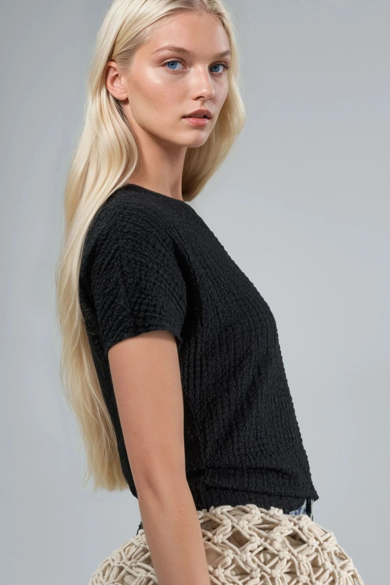 Textured Crew Neck Blouse Ellie Collection 4