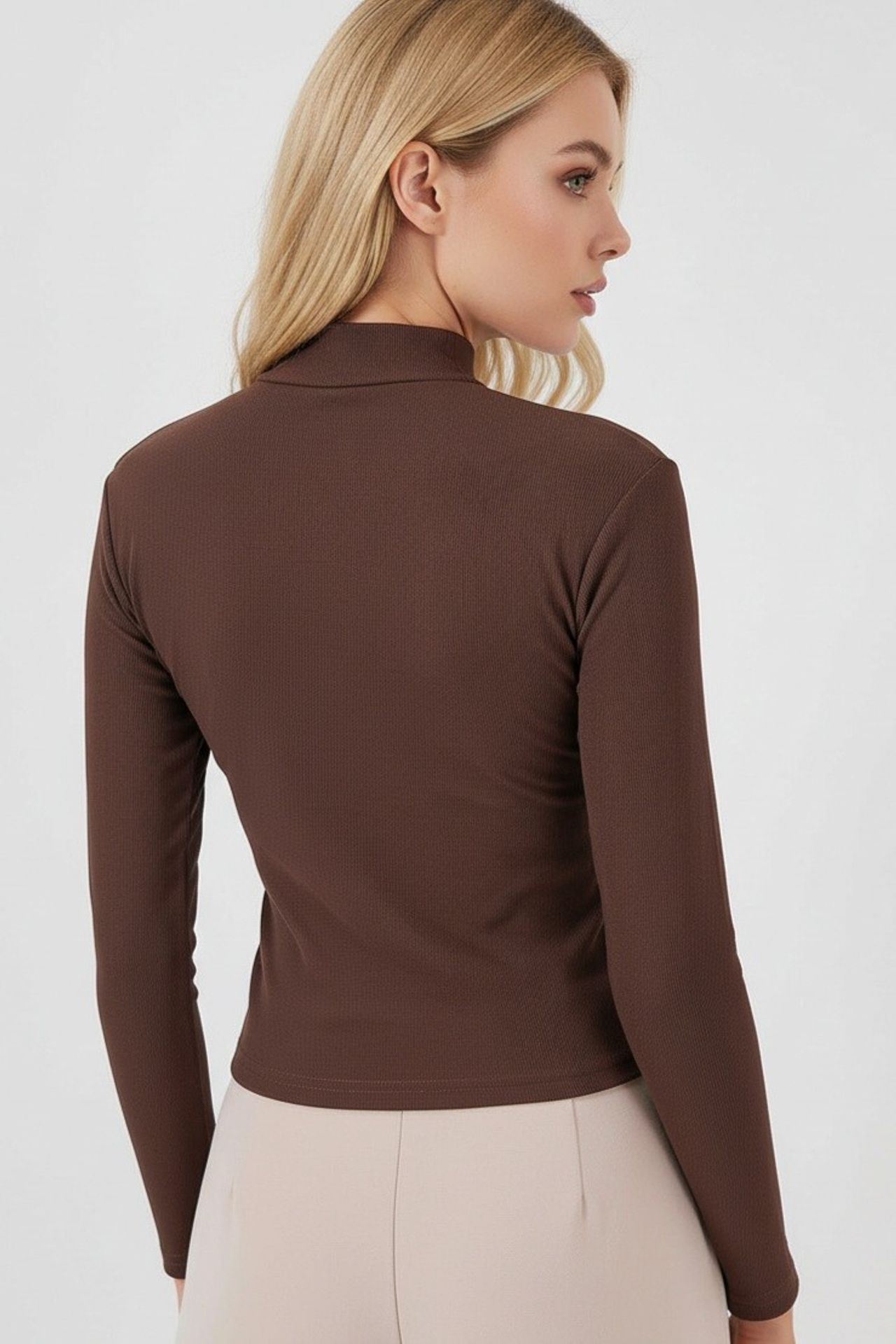BDART Striped Half Turtleneck Long Sleeve Top with Stone Detail 3