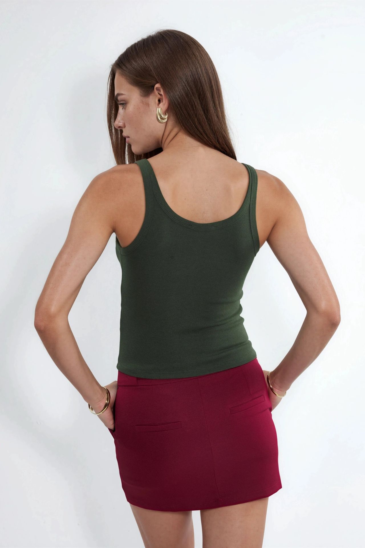 BUSEM Sleeveless Ribbed U Neck Tank Top 3