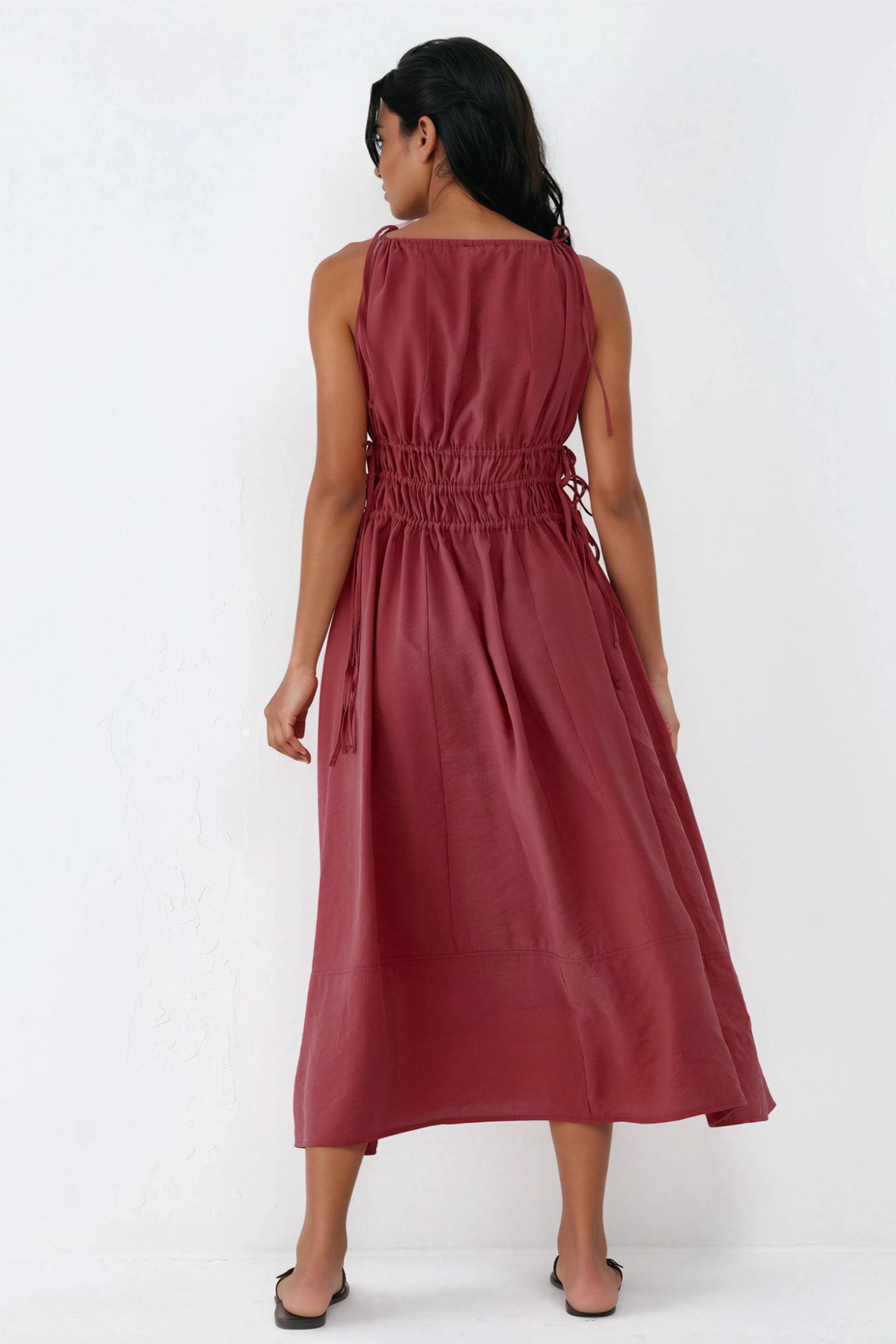 BUSEM Ruched Strap Midi Dress 3