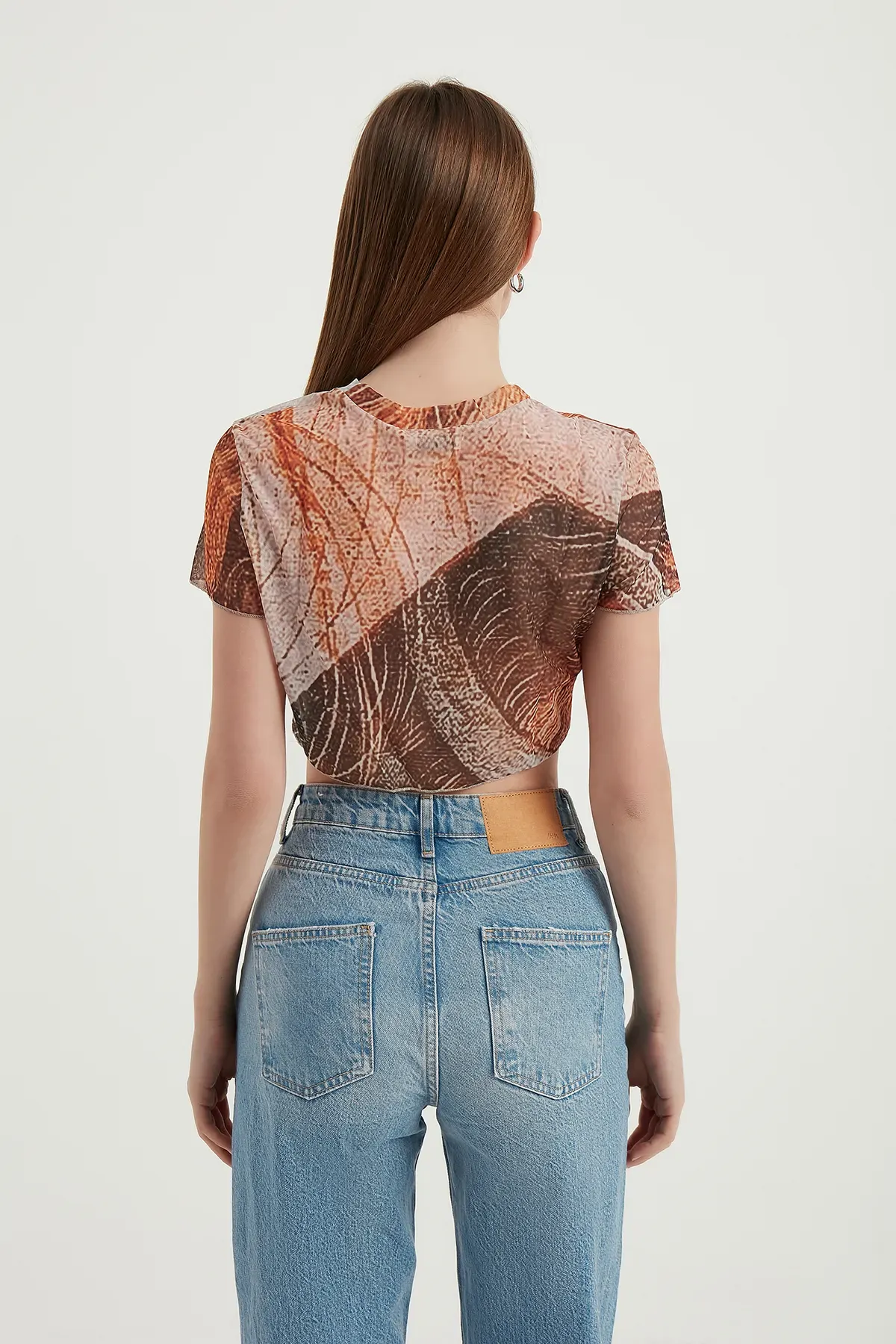 Abstract Tulle Crop Top 4