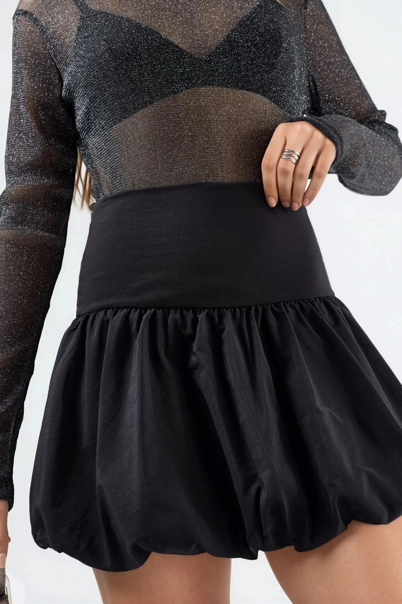 BUSEM High Waist Mini Skater Skirt 5