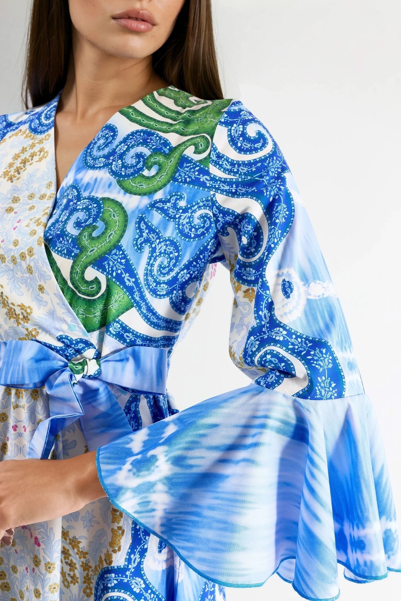 MSN Frilly Paisley V-neck Maxi Dress 5