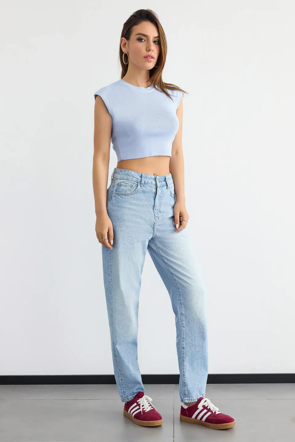 Ribbed Cap Sleeve Cropped Top