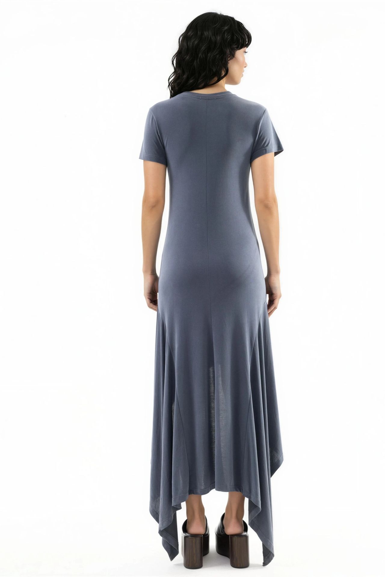 BUSEM Asymmetric Midi Dress with Crew Neck 4