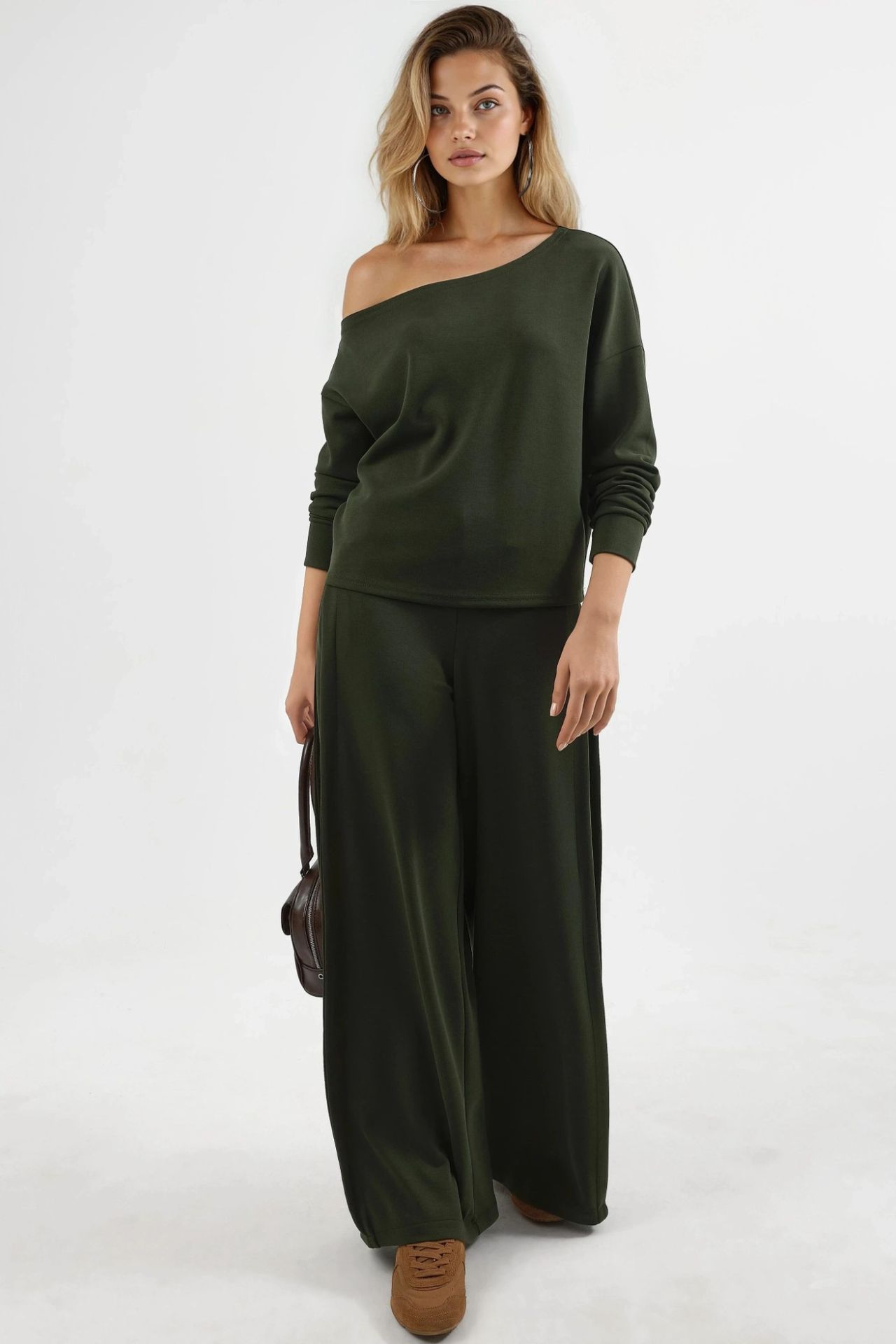 BUSEM Asymmetrical Collar Relaxed Fit Sweatshirt 5