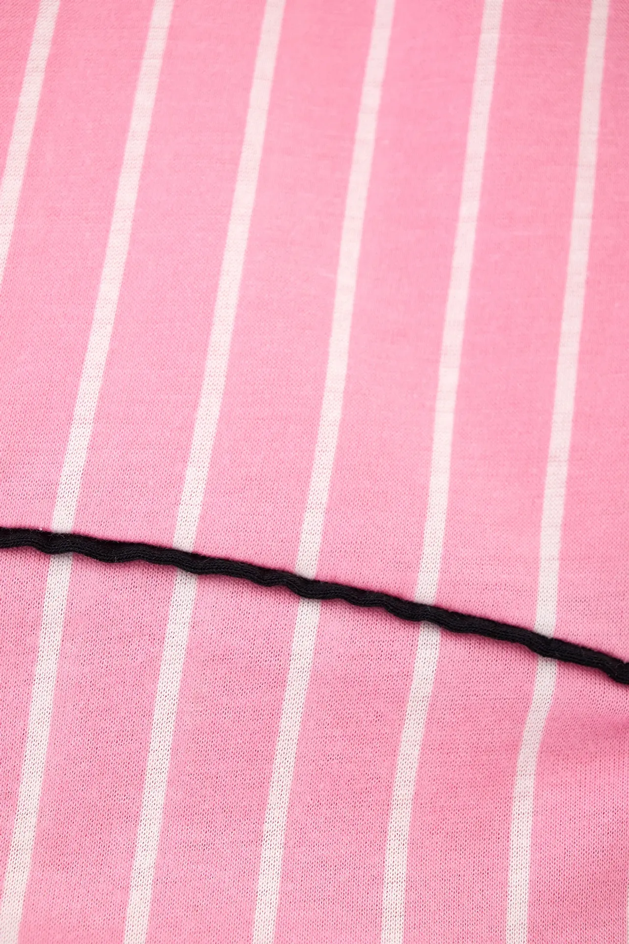 Cotton Striped Polo Collar Two-piece Buttoned Pyjamas