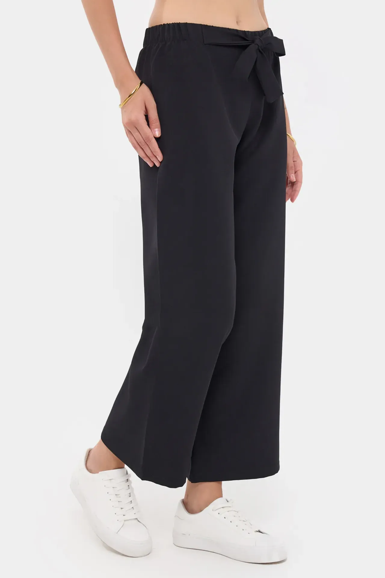 Wide-Leg Trousers with Drawstring Detail