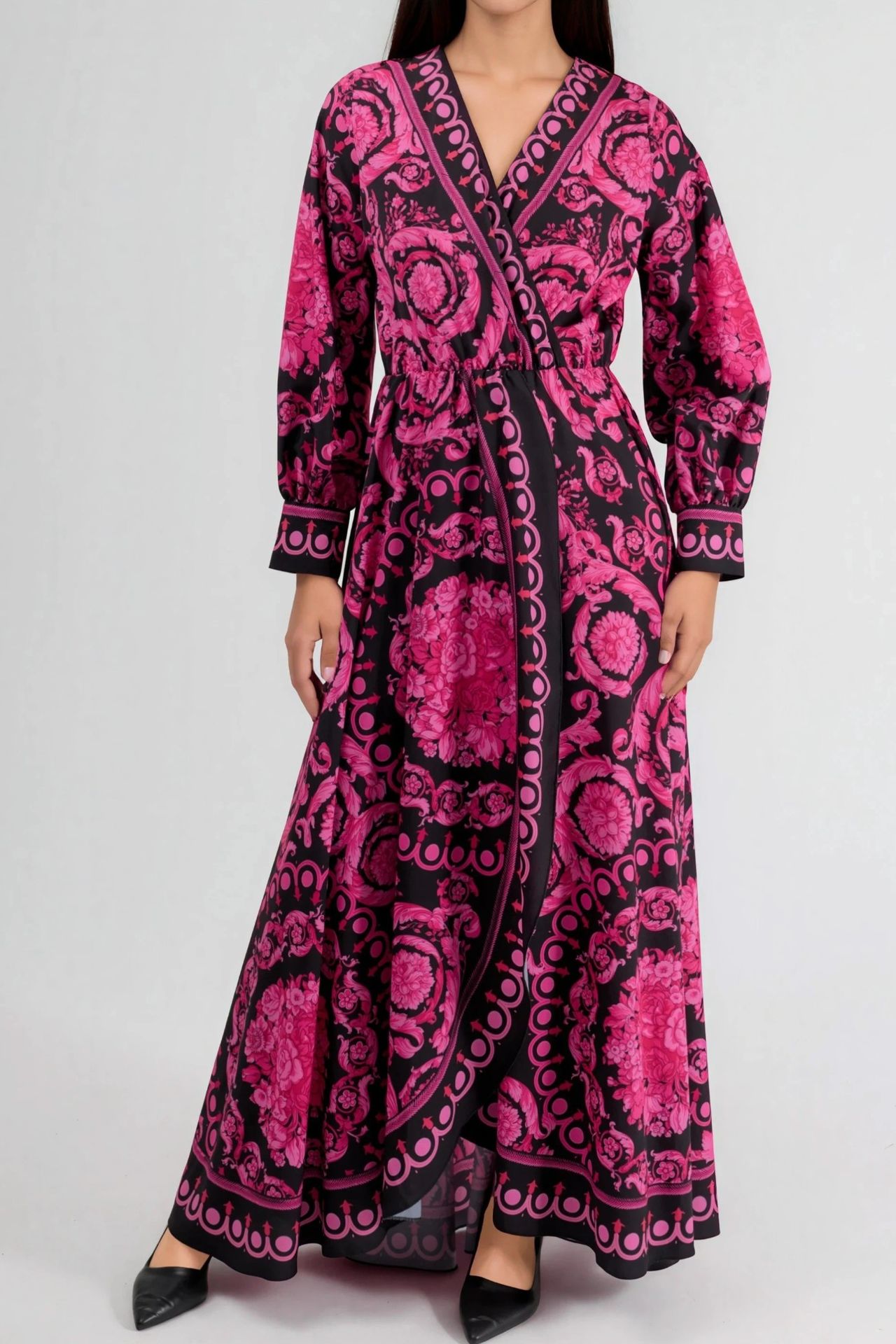 MSN Floral Tie Detail Midi Dress 5