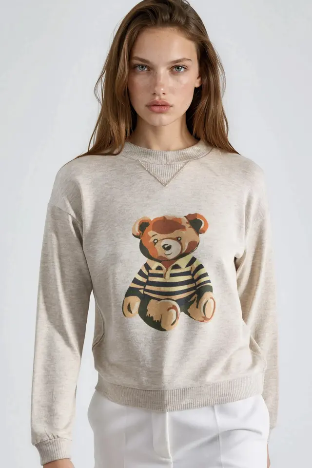 BUSEM Printed Crew Neck Sweatshirt