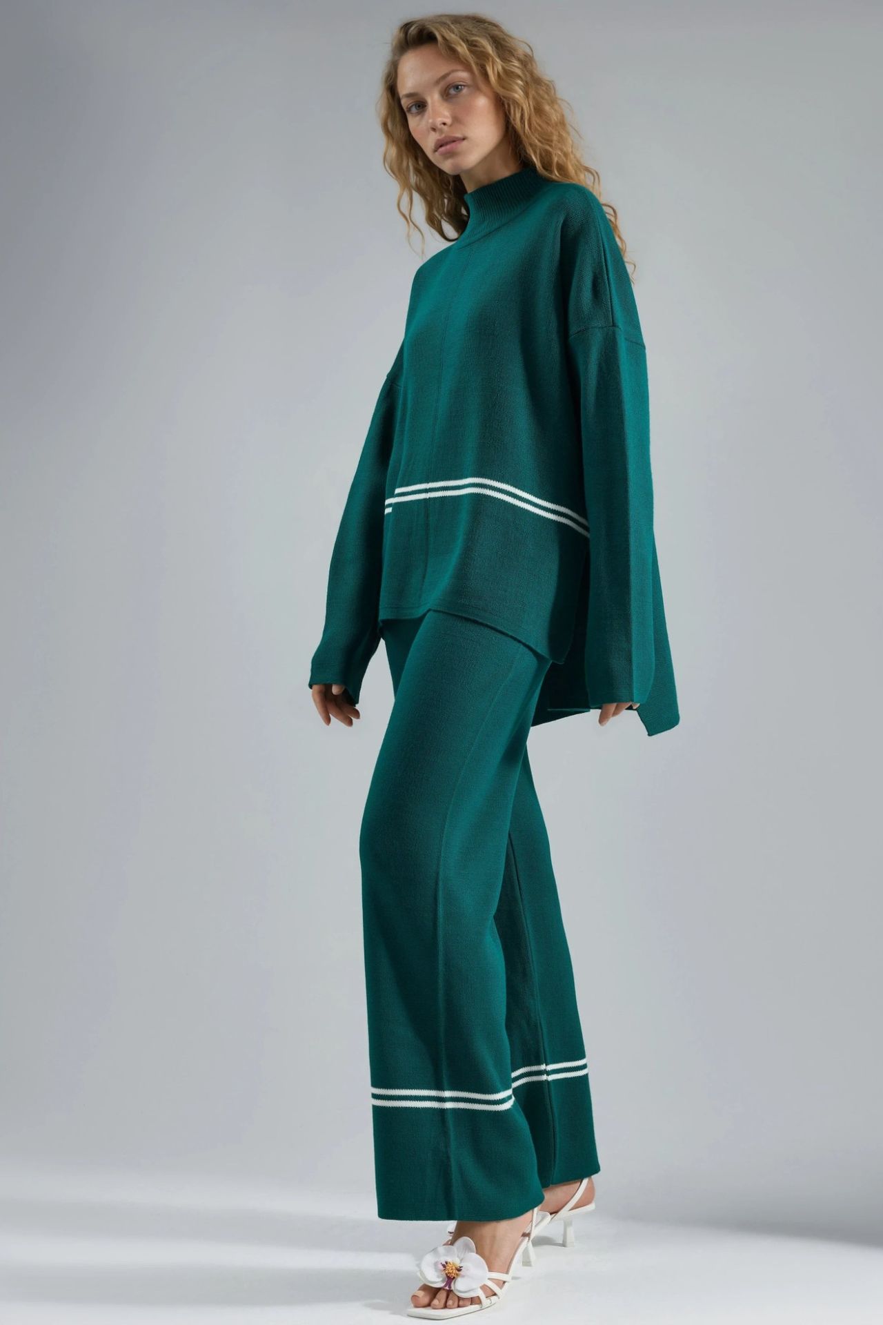 MY FASHION Striped Ribbed Knitwear Co-ord Set 2