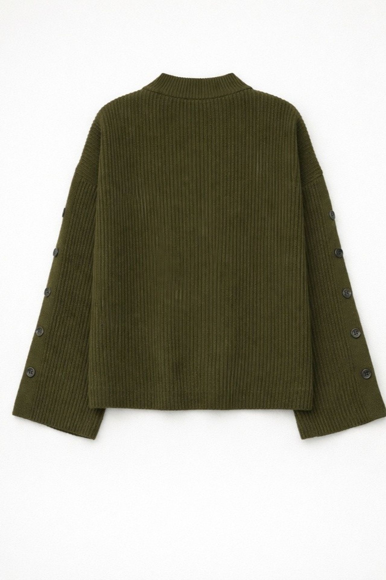 Thick Knit Slit and Button Detailed Sweater 10