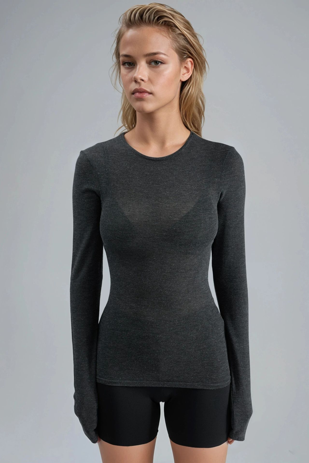 BUSEM Slim Fit Long Sleeve Transparent Blouse 6