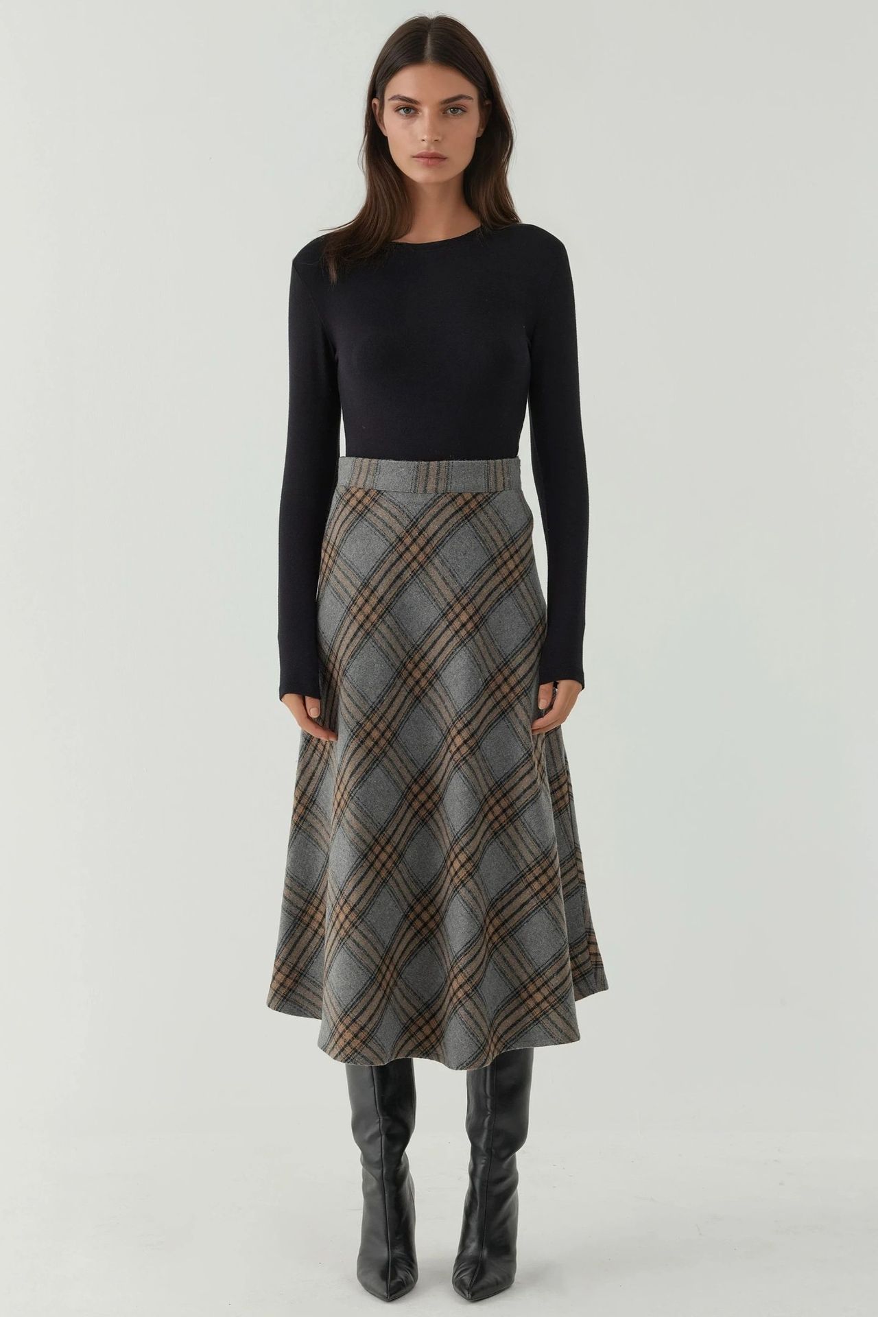 Maxi A-Line Skirt with Zipper Closure 7