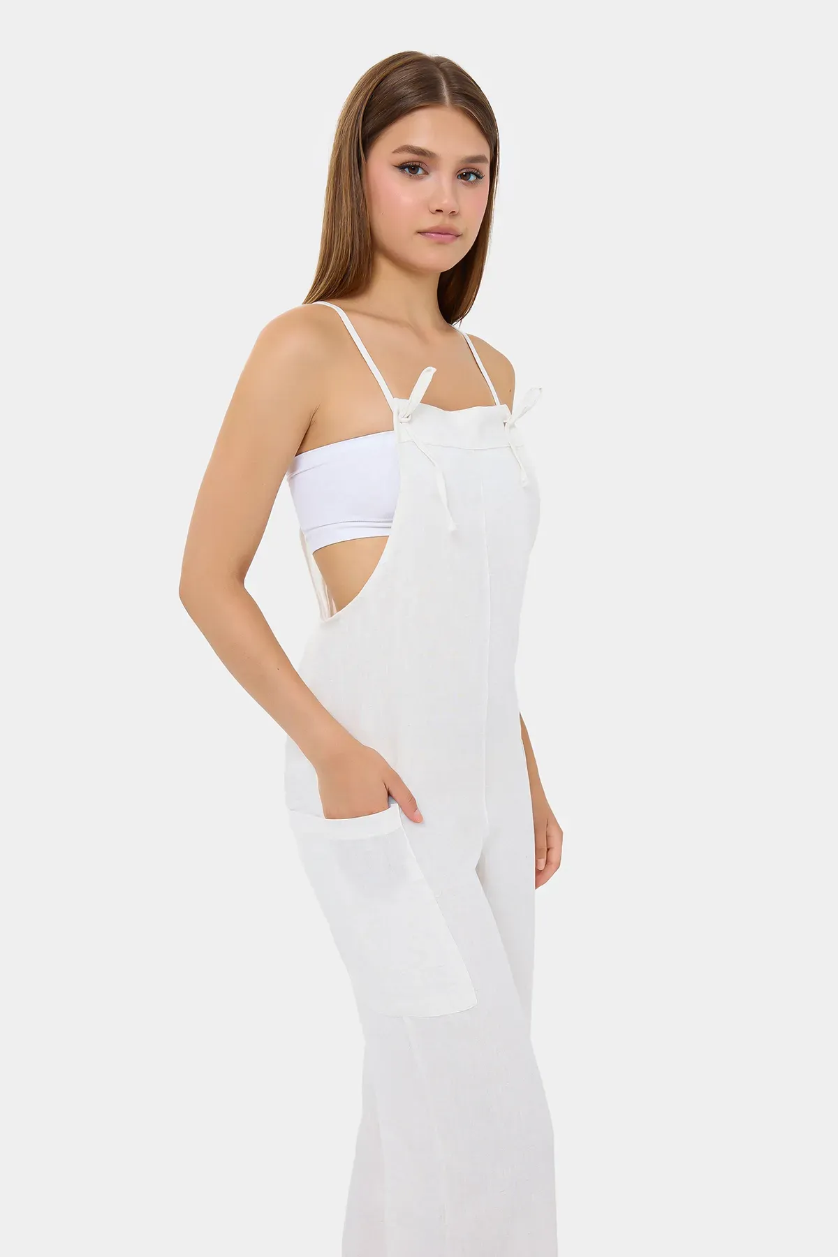 Wide-Leg Jumpsuit with Tie Detail 3