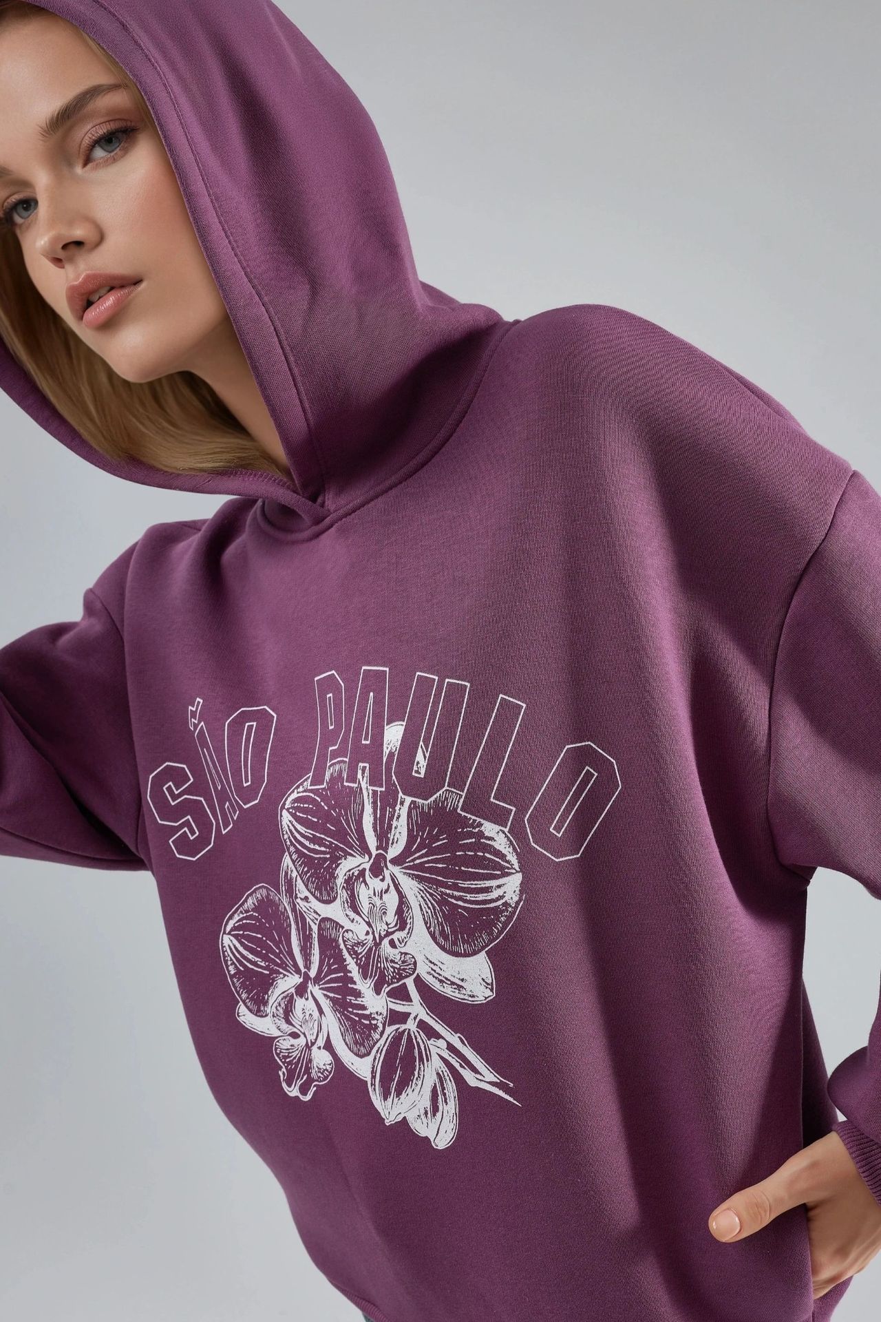 BUSEM Oversized Printed Hooded Sweatshirt 8