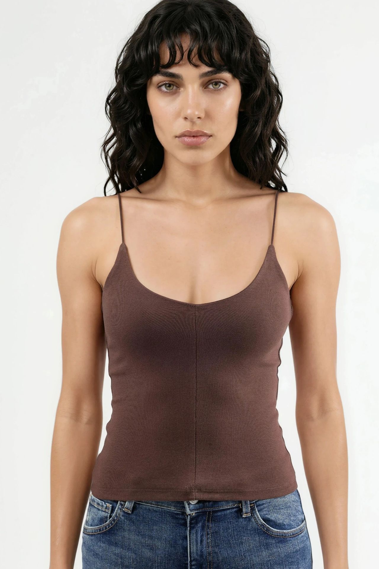 BUSEM Slim Fit Ribbed V-Neck Blouse 6