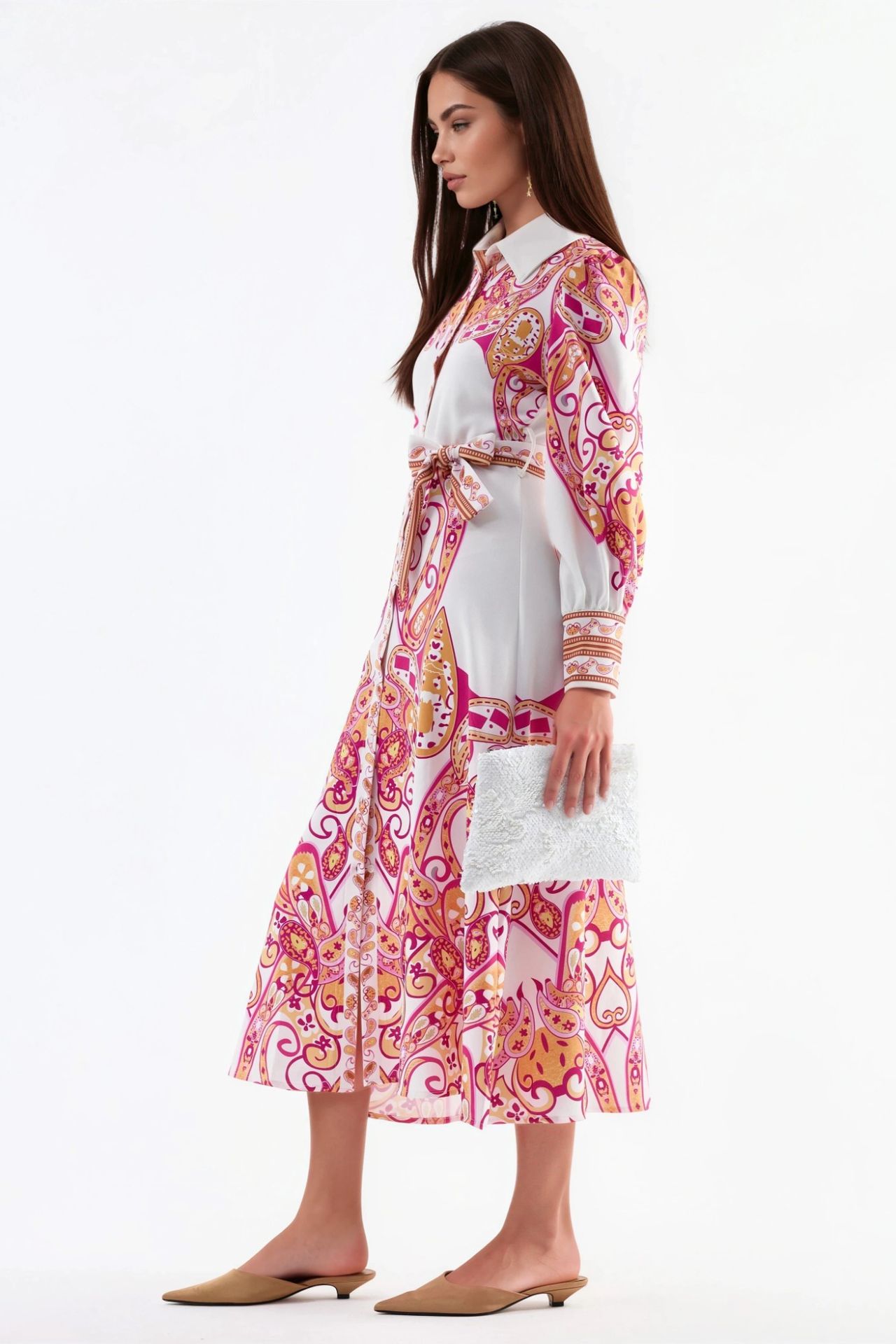 MSN Paisley Print Belted Maxi Dress 2