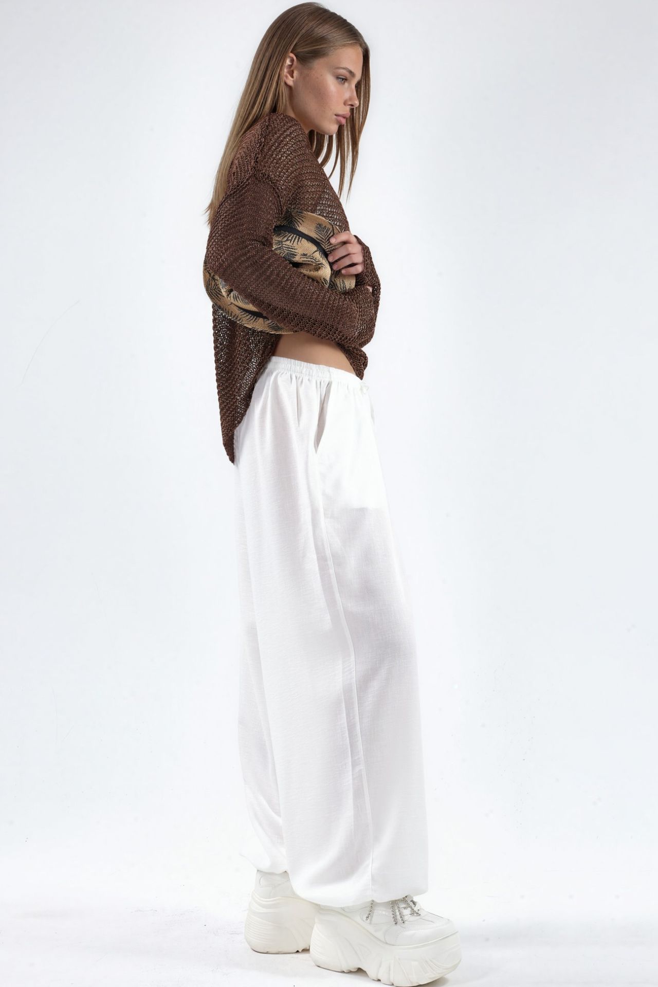 BUSEM Wide-Leg Woven Trousers with Drawstring Waist 2