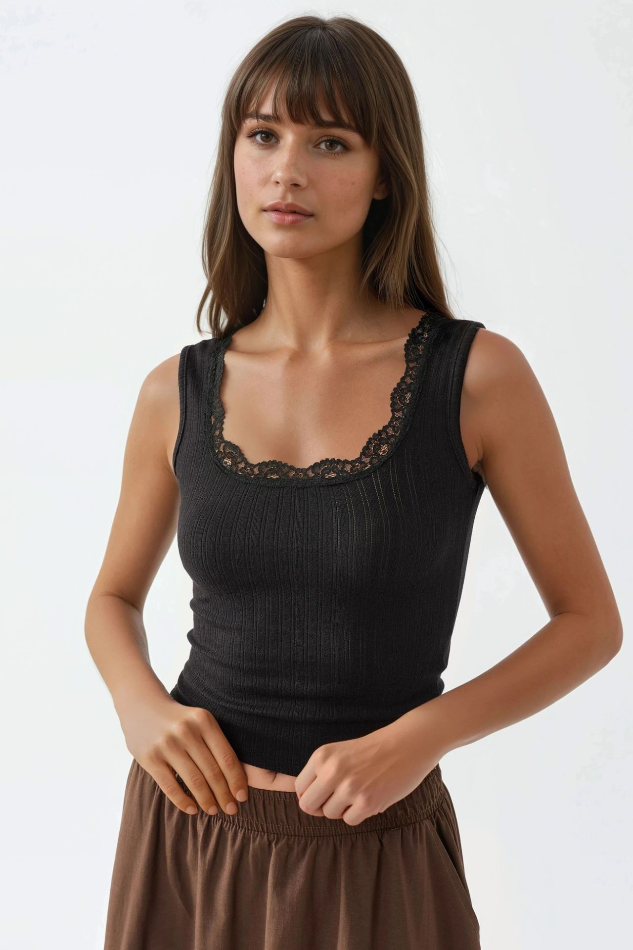 BUSEM Lace Detail U Collar Tank Top 7