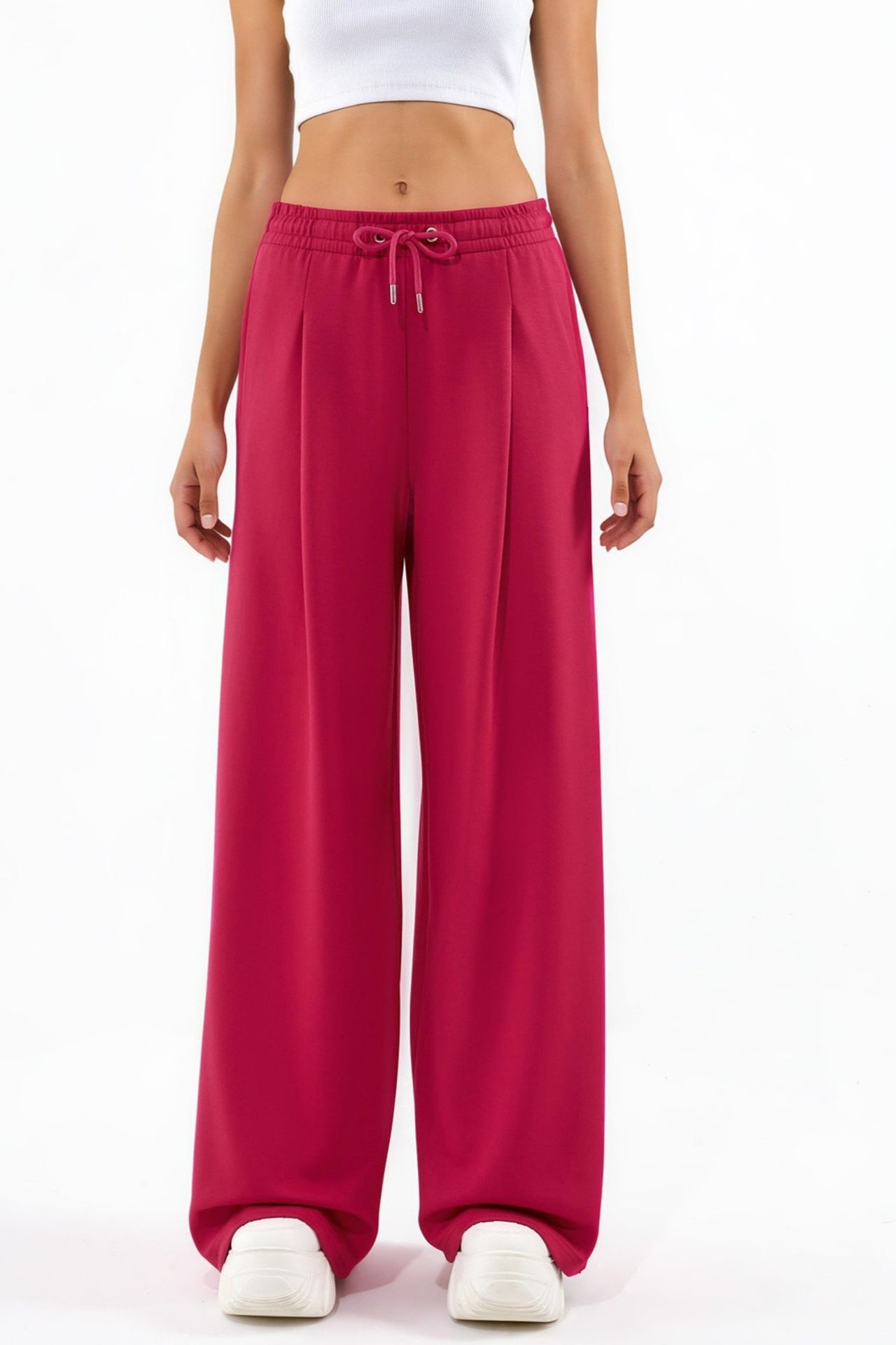 Modal Touch Pleated Wide Leg Pants 1