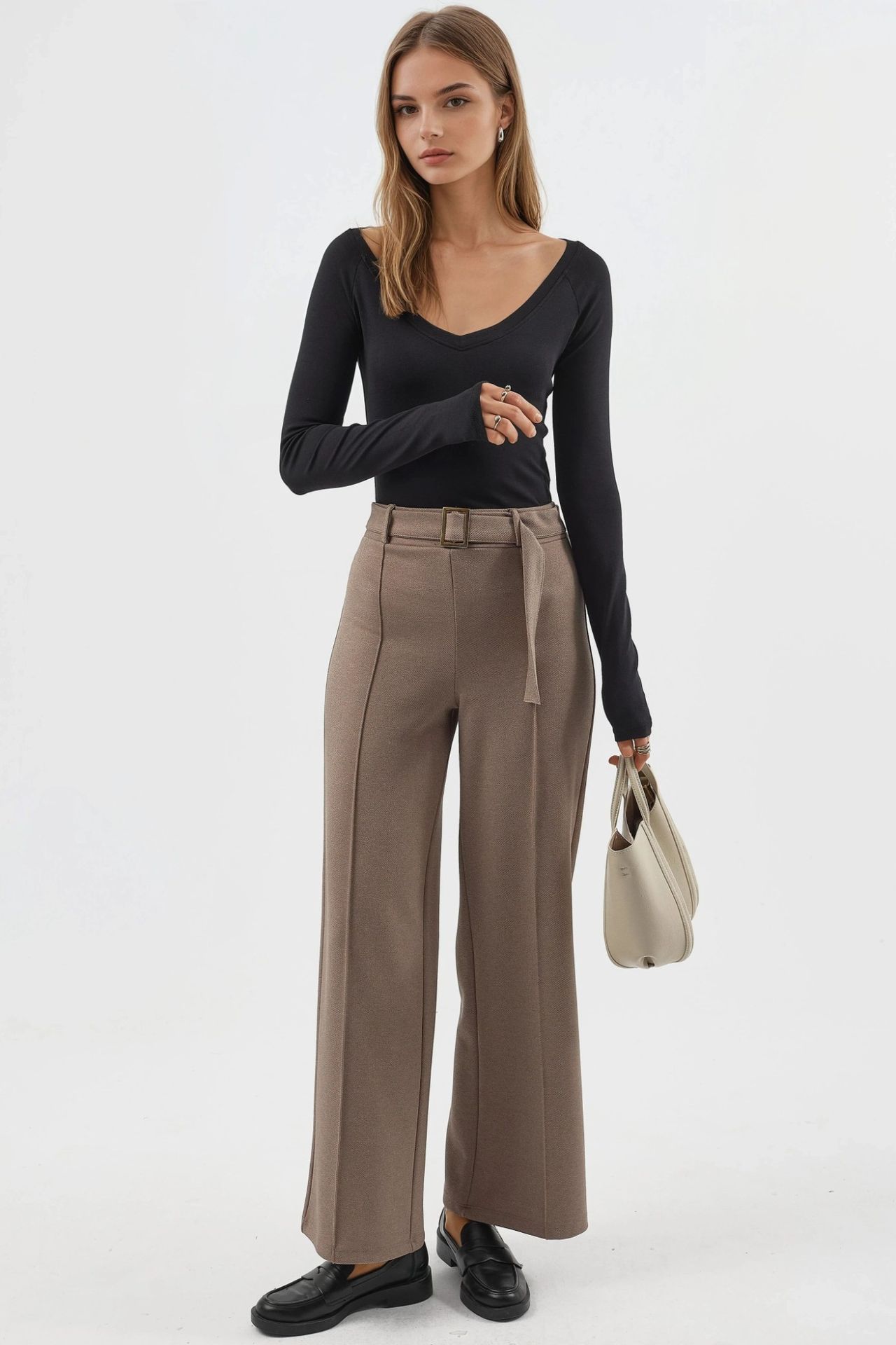BUSEM V-Neck Long Sleeve Fitted Blouse 5