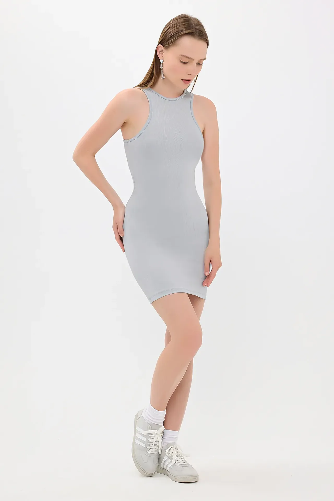 Halter Neck Sleeveless Mini Bodycon Dress