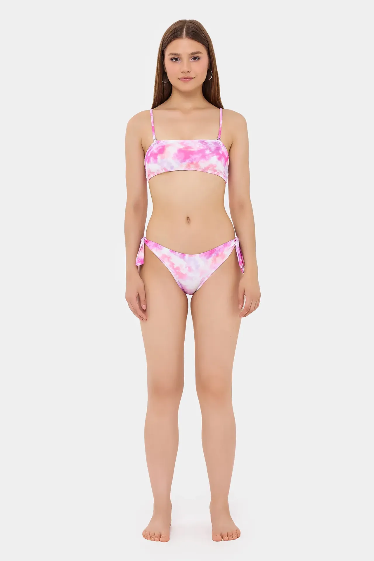 Tie Dye Bandeau Tie Side Bikini set