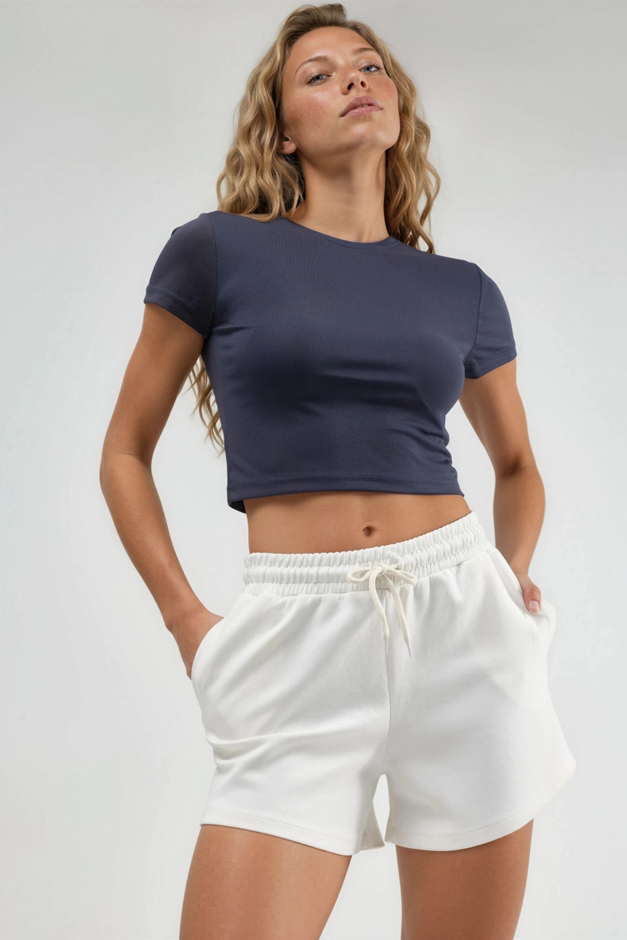 BUSEM Elastic Waist Modal Shorts with Pockets 2