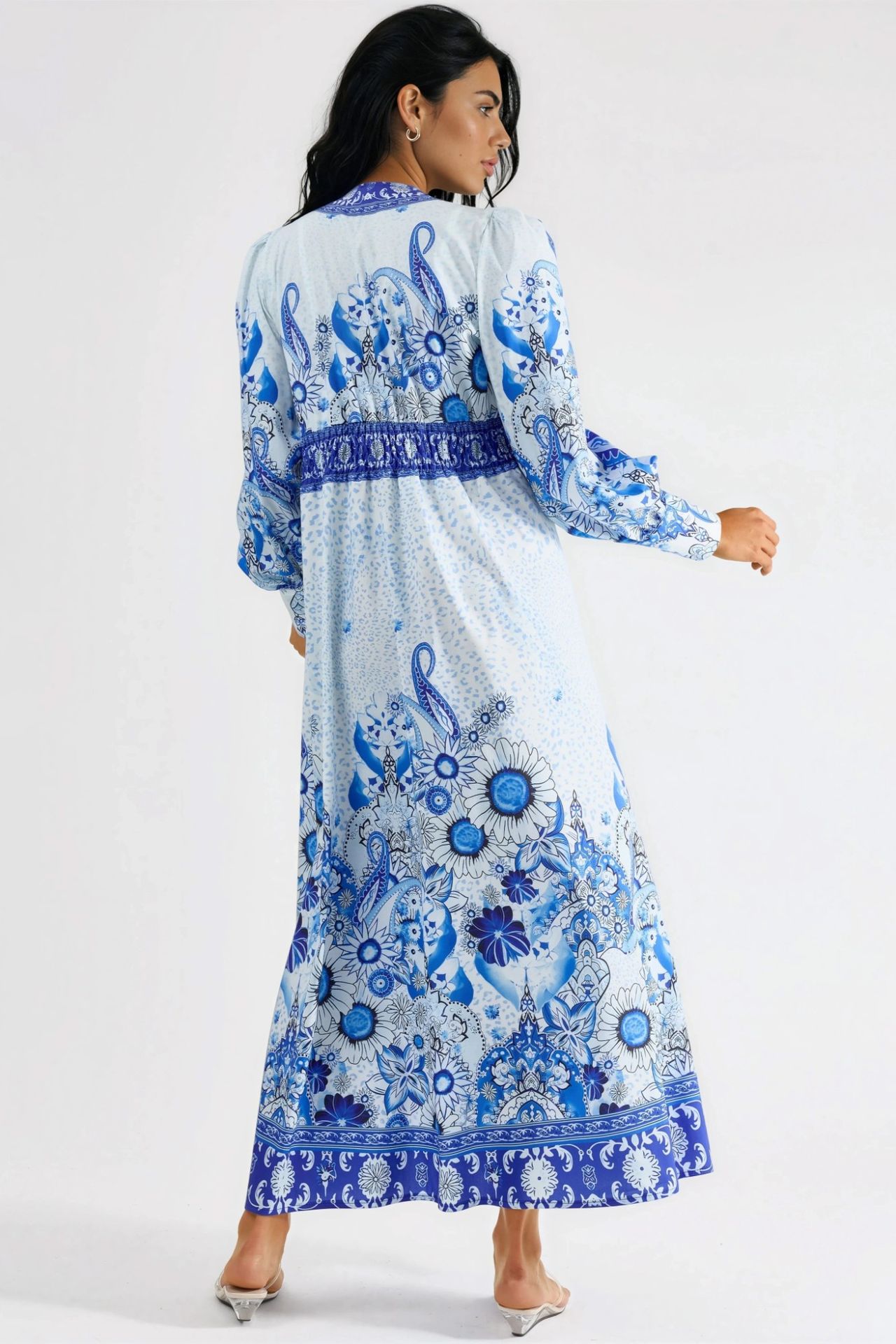 MSN Floral Maxi Dress with Paneled Design 3