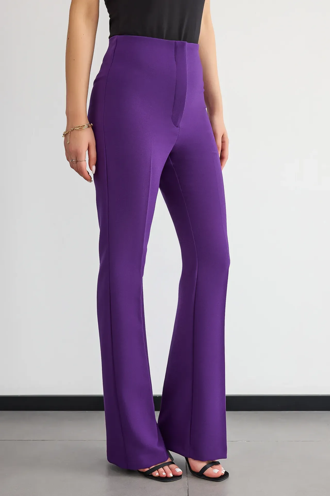 High-Waist Straight-Leg Trousers