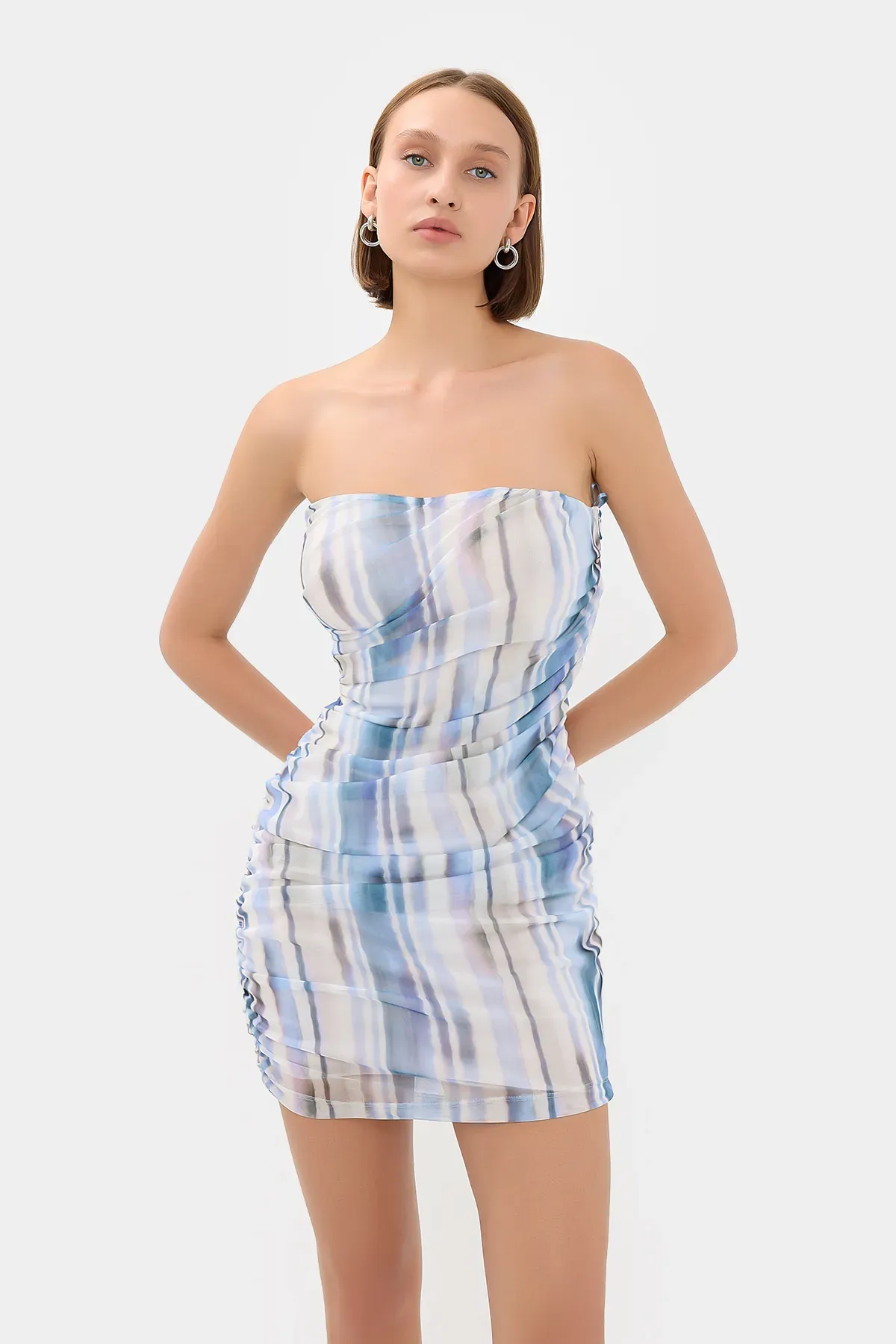 Abstract Strapless Mini Dress 3