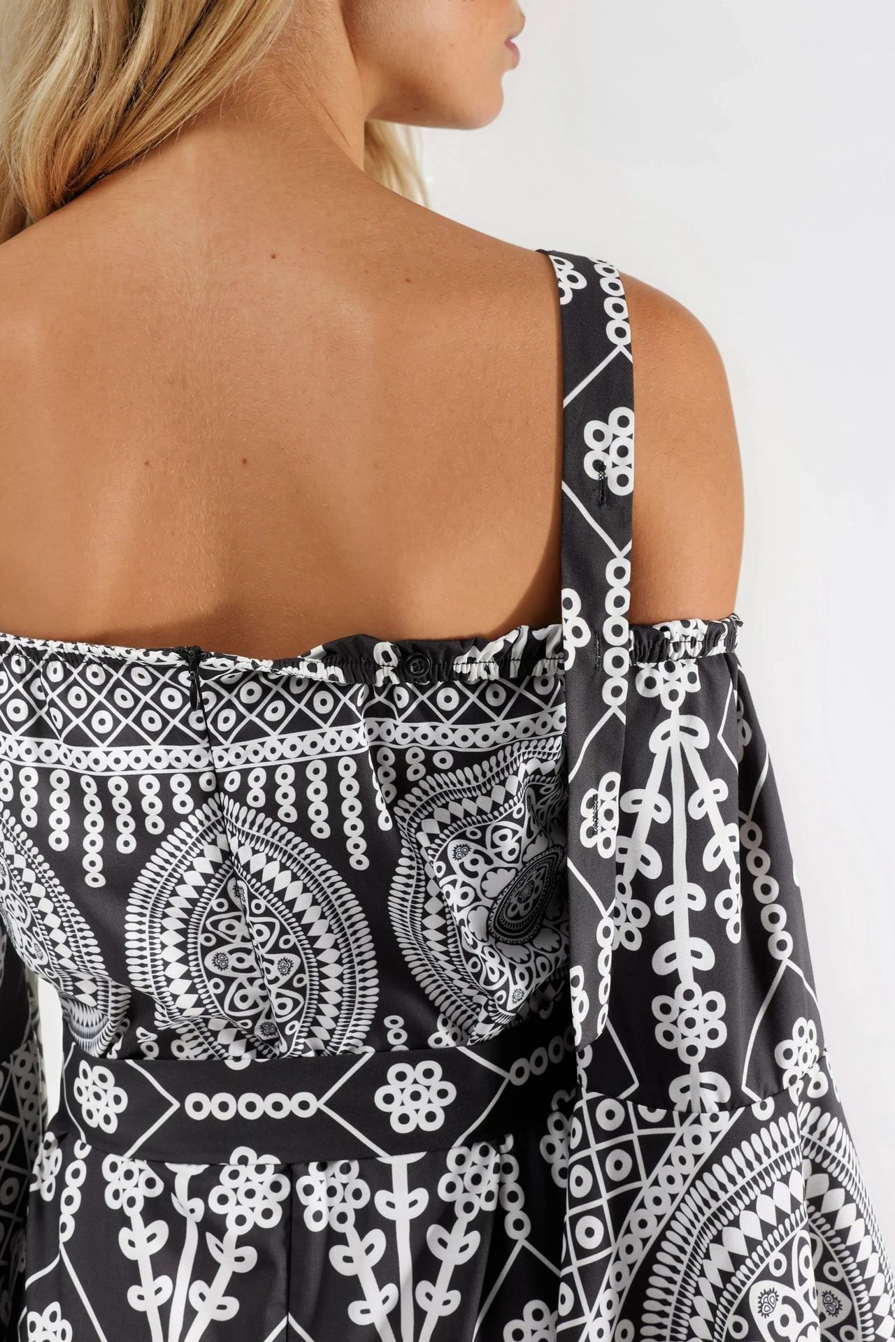 MSN Strapless Geometric Cut Out Maxi Dress 5