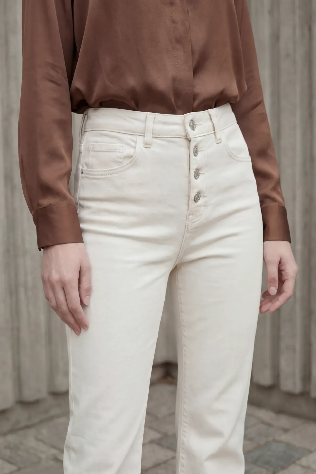 MY FASHION High Waist Flare Leg Denim Pants 2