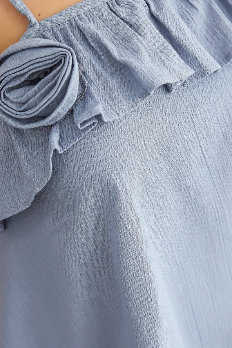 One-Shoulder Ruffled Blouse 6