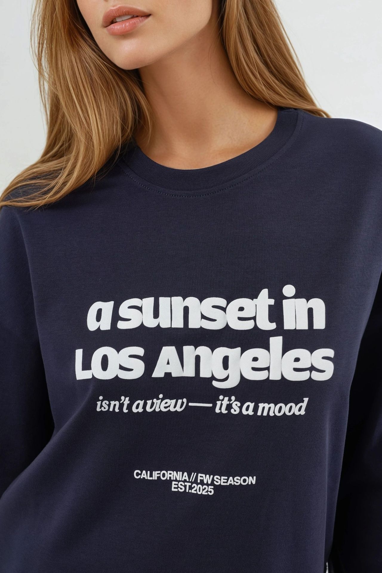 BUSEM Relaxed Fit Long Sleeve Crew Neck Back Printed Top 6