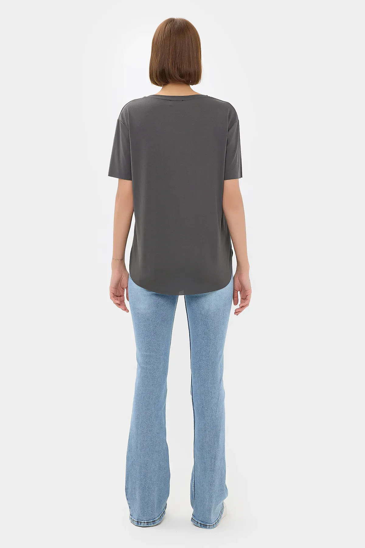 Basic Yuvarlak Yaka Kısa Kollu T-Shirt 5
