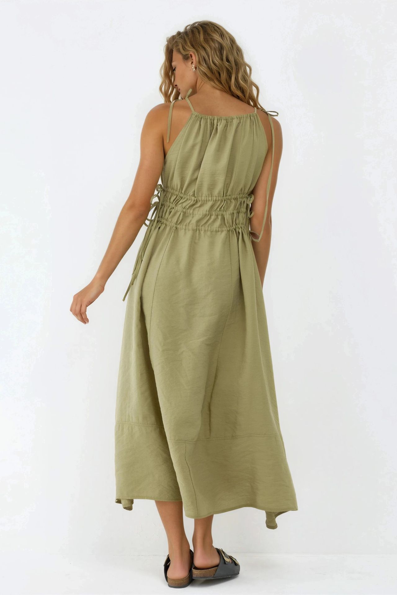 BUSEM Ruched Strap Midi Dress 3