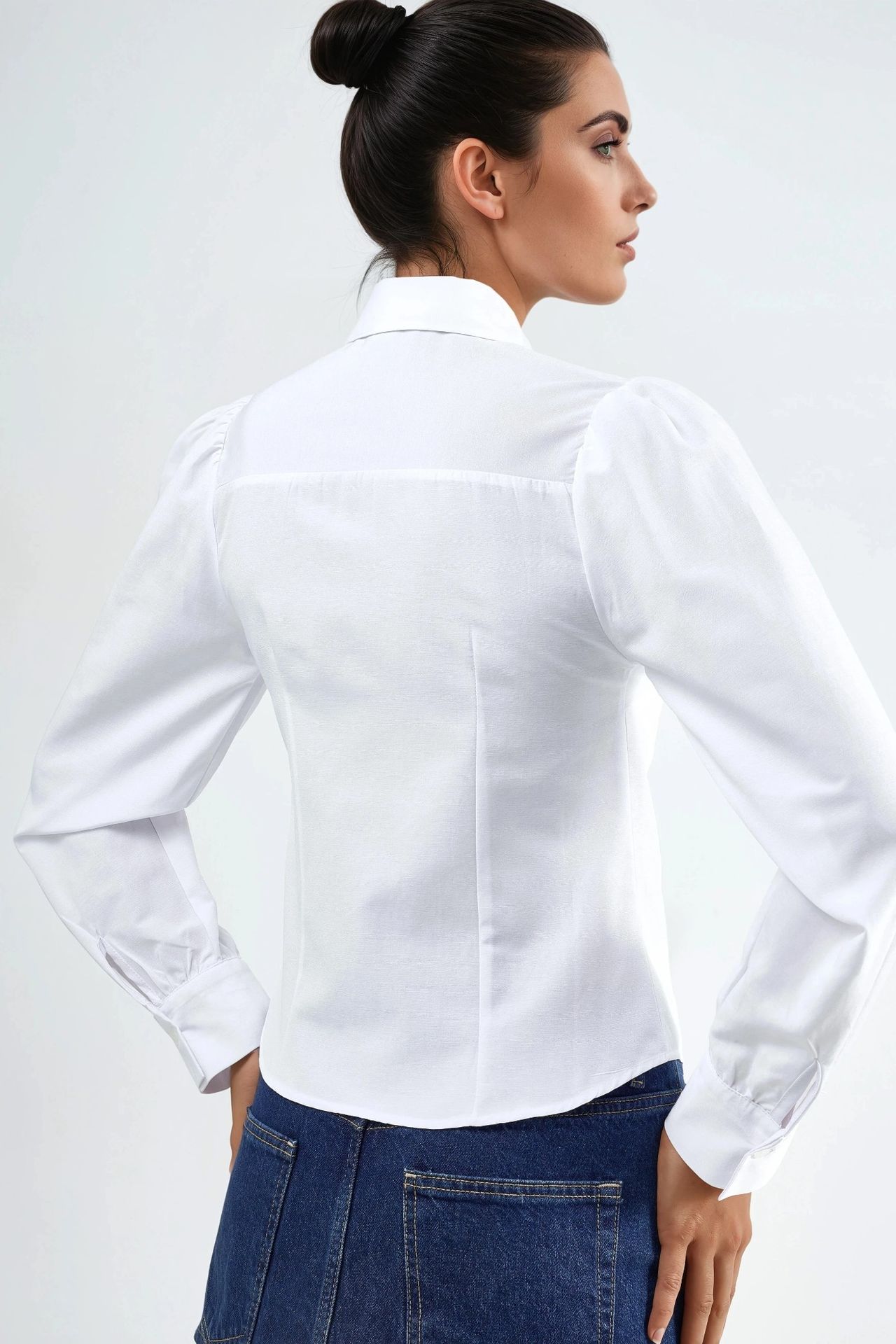 BUSEM Solid Poplin Shirt with Button Closure 3