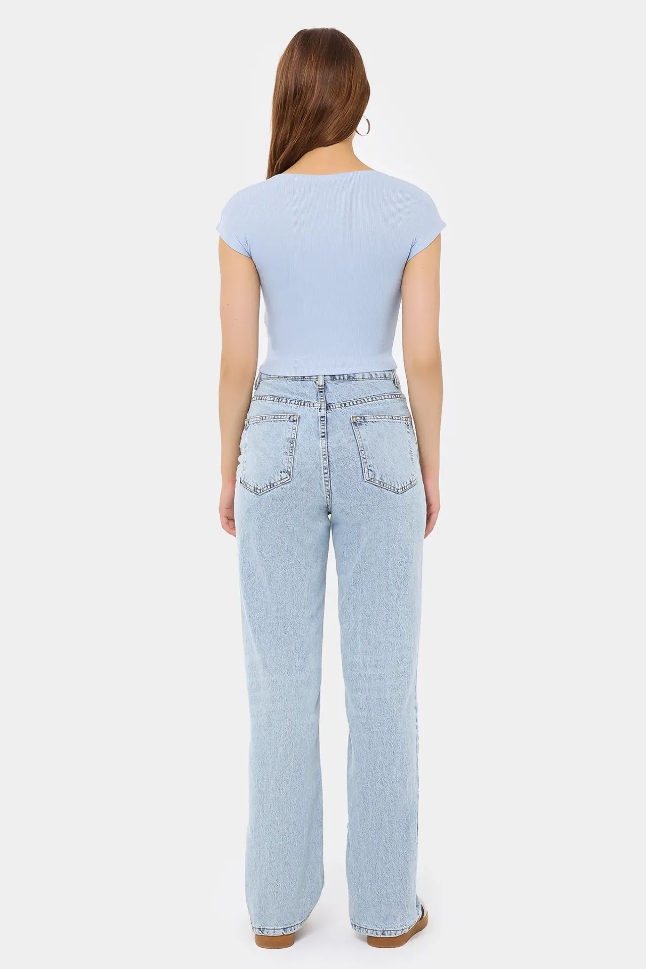 Basic Round Neck Short Sleeve Cropped Top