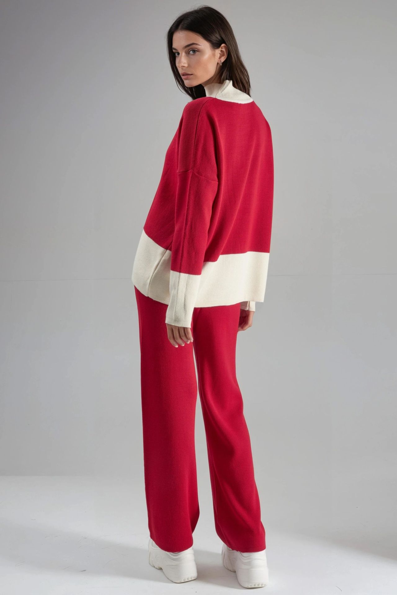 MY FASHION Ribbed Knit Co-Ord Set with Half Turtleneck 3
