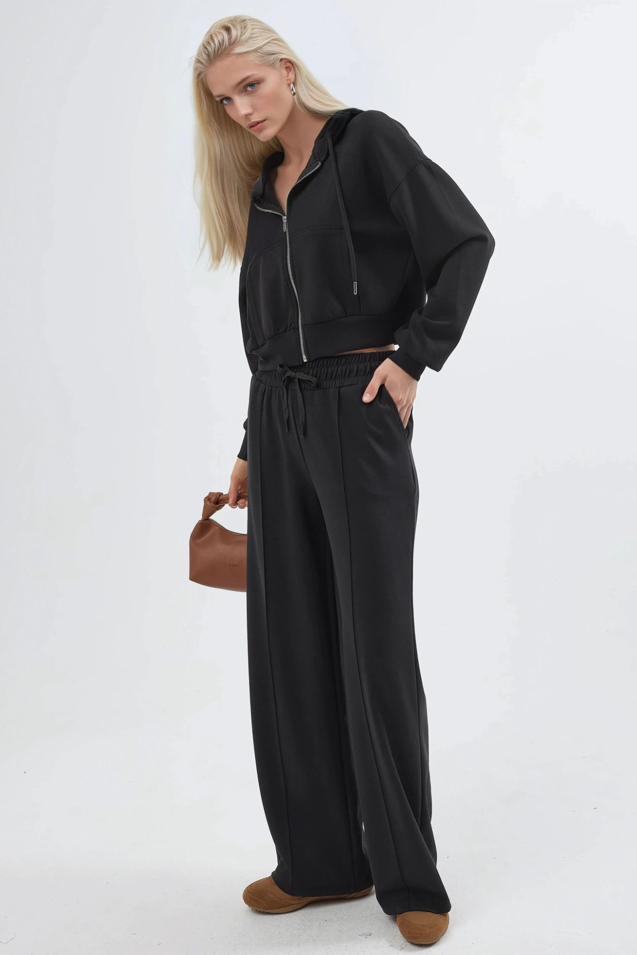 BUSEM Elastic Waist Straight Leg Pants 3