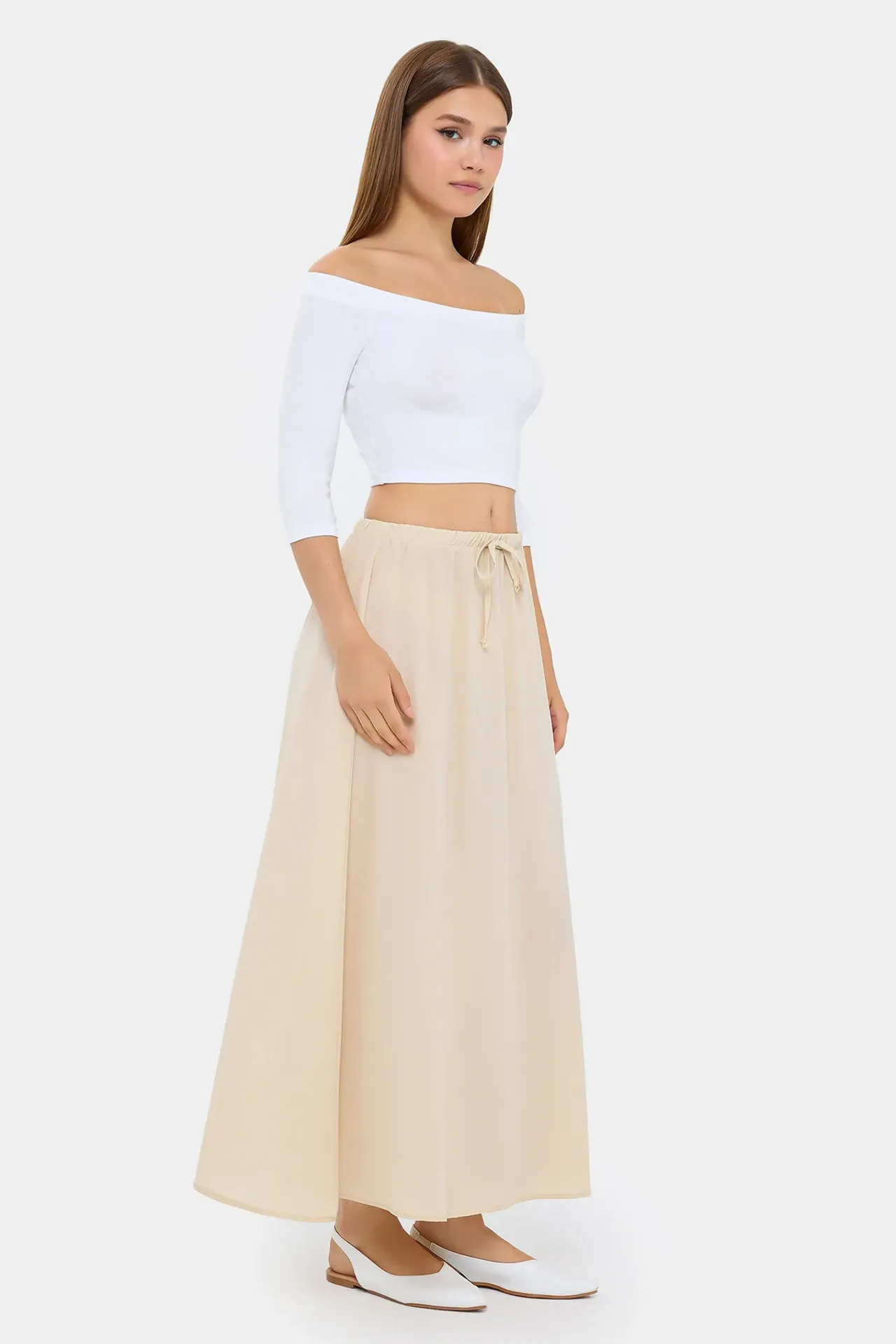 Lace-Up Maxi Skirt